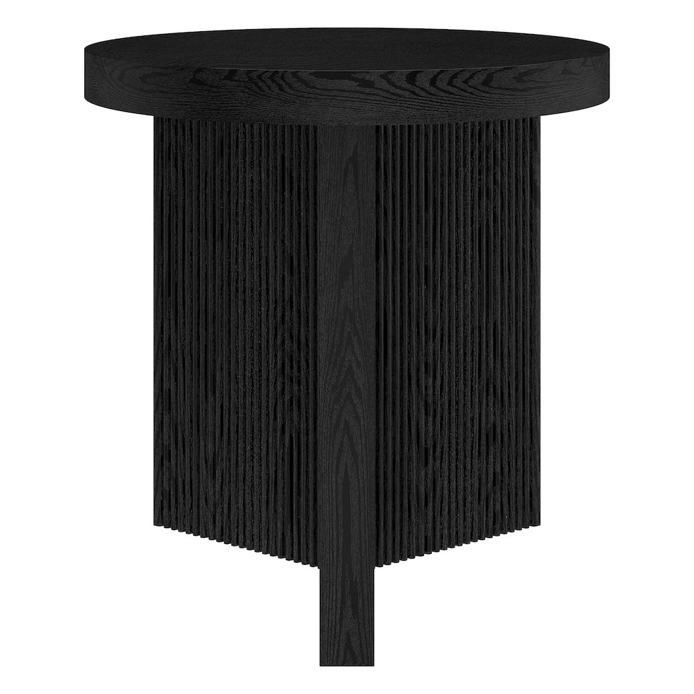 Holm 22" Wide Round Side Table in Black Grain. Picture 2