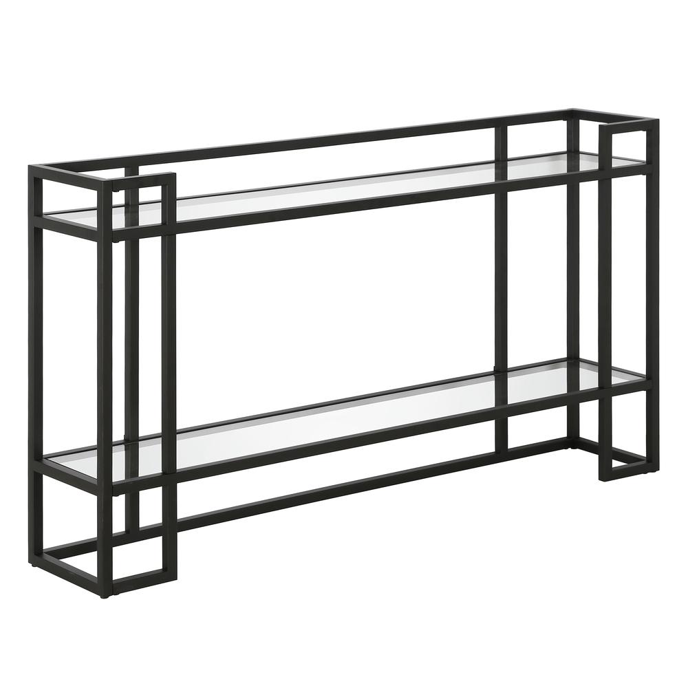 Uriel 52'' Wide Rectangular Console Table in Blackened Bronze. Picture 1