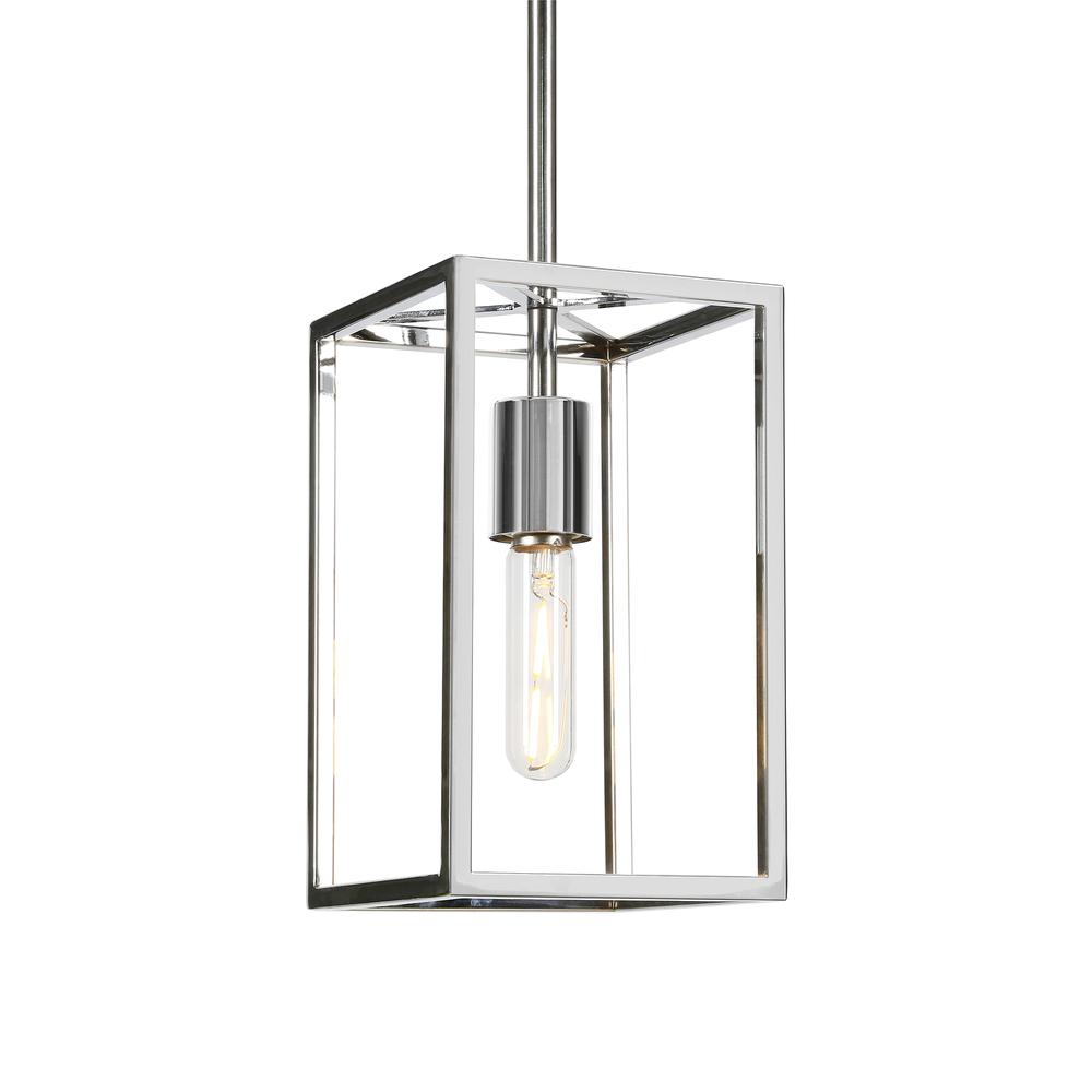 Cuadro 6" Wide Open-Framed Pendant in Nickel/No Shade. Picture 3