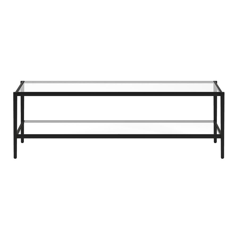 Hera 54'' Wide Rectangular Coffee Table in Blackened Bronze. Picture 3