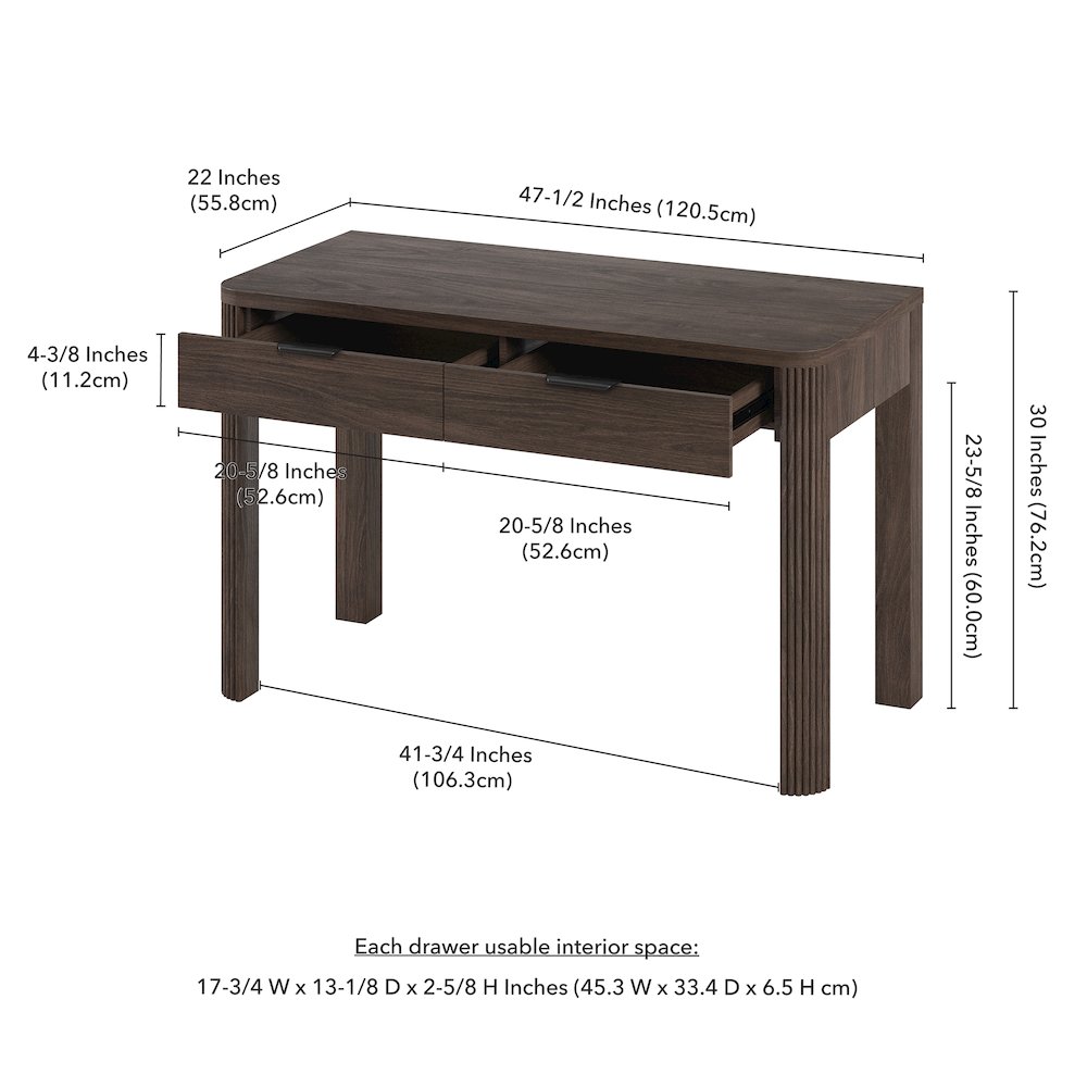Lonsdale 48'' Wide Rectangular Desk in Alder Brown. Picture 5