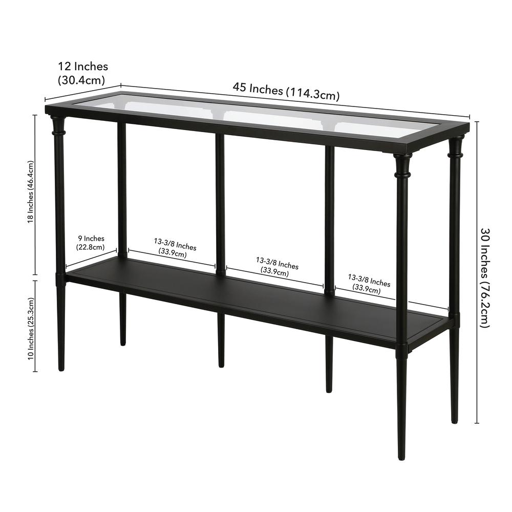 Dafna 45'' Wide Rectangular Console Table in Blackened Bronze. Picture 5