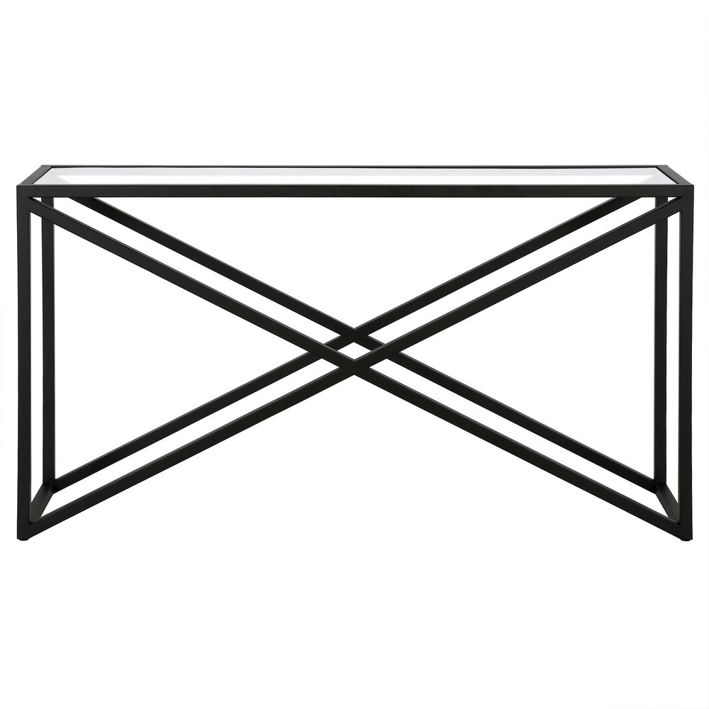 Calix 55'' Wide Rectangular Console Table in Blackened Bronze. Picture 3