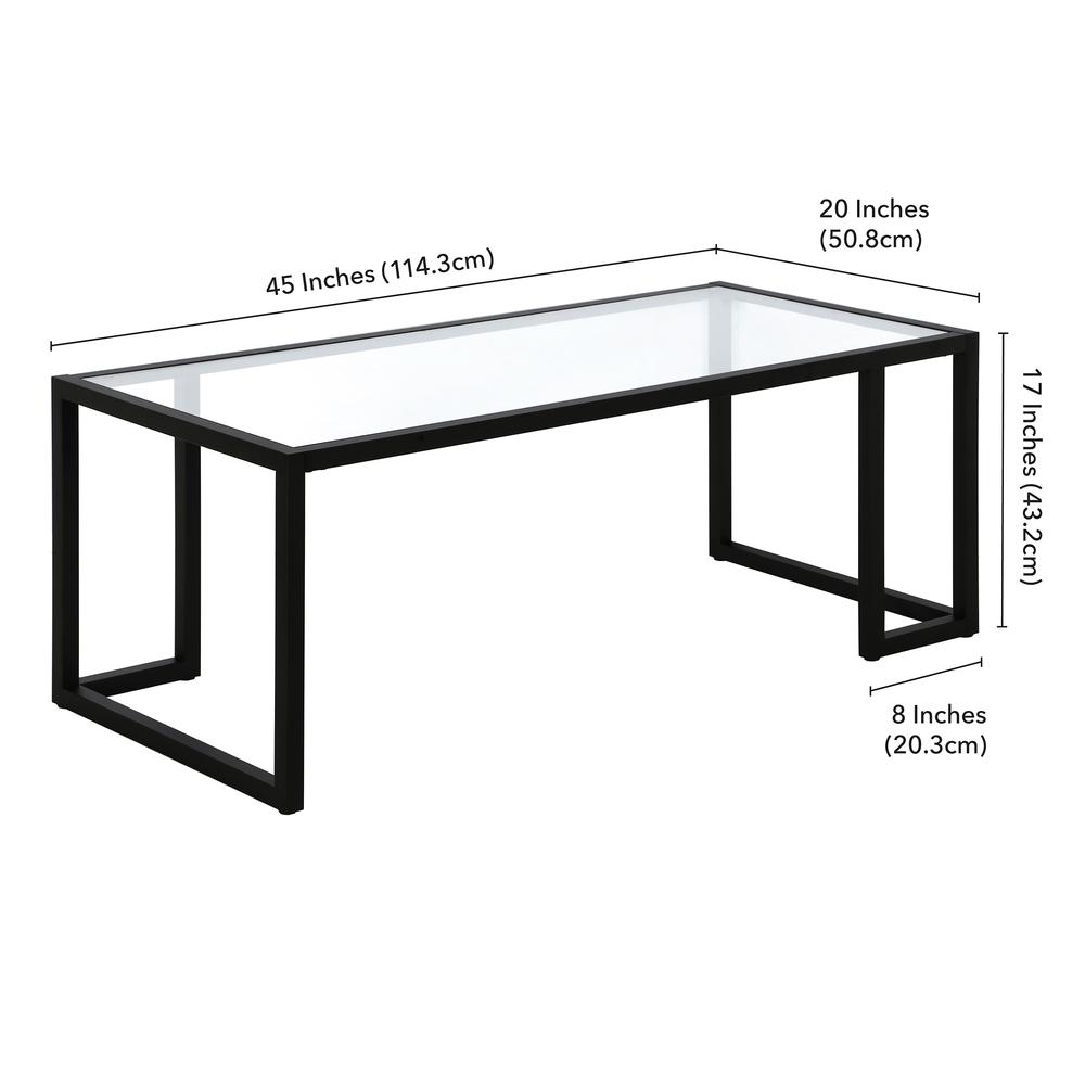 Oscar 45'' Wide Rectangular Coffee Table in Blackened Bronze. Picture 5