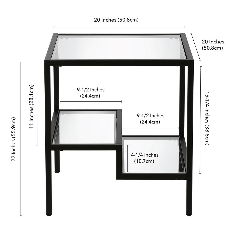 Lovett 20'' Wide Square Side Table in Blackened Bronze. Picture 5