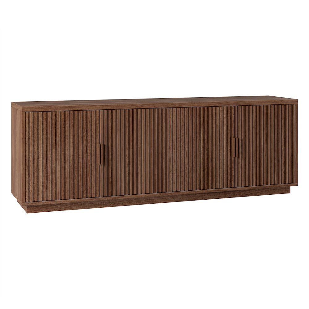 Mero Rectangular TV Stand for TV's up to 75" in Satin Walnut. Picture 1