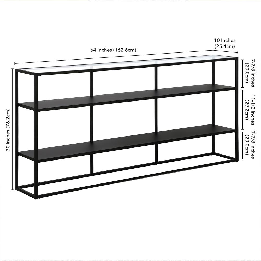Fallon 64'' Wide Rectangular Console Table in Blackened Bronze. Picture 5