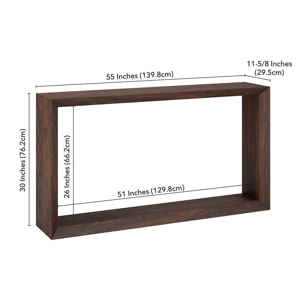 Osmond 55" Wide Rectangular Coffee Table in Alder Brown. Picture 5