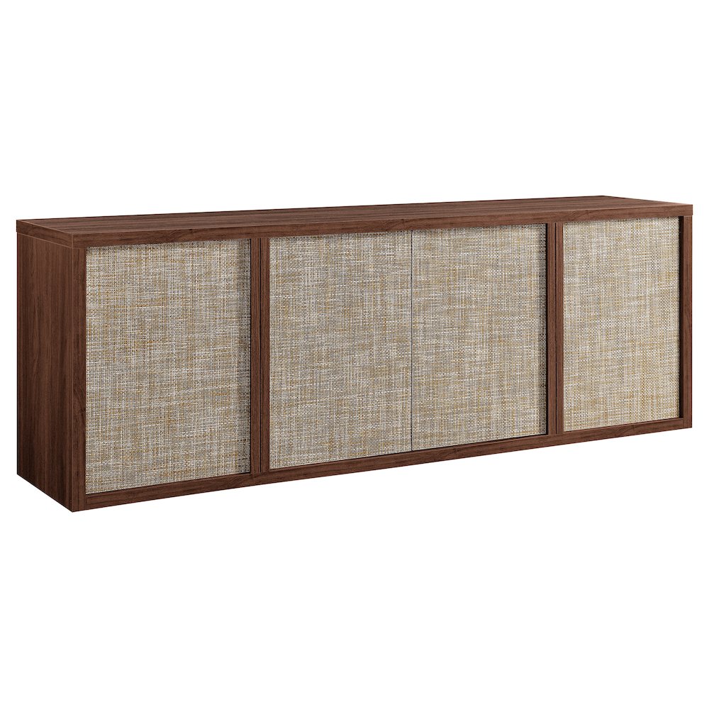 Kai Rectangular TV Stand for TV's up to 75" in Satin Walnut. Picture 1