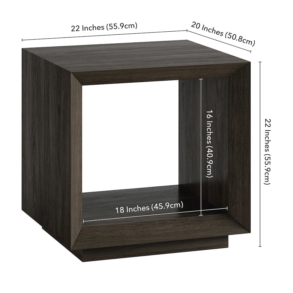 Henn&Hart 22'' Modern Rectangular End Table Side Table, Nightstand with Open. Picture 5