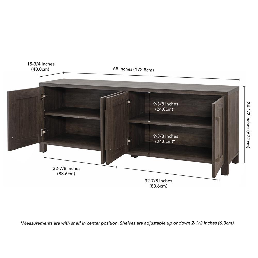 Chabot Rectangular TV Stand for TV's up to 80" in Alder Brown. Picture 5