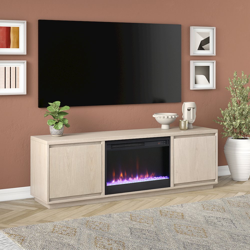 Presque Rectangular TV Stand with 26" Crystal Fireplace for TV's up to 75". Picture 4