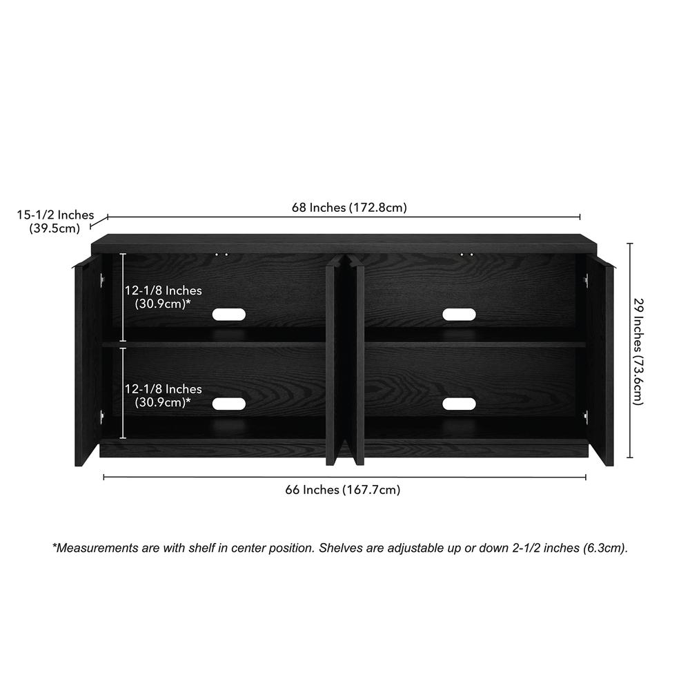 Mansfield 68" Wide Rectangular Buffet Table in Black Grain. Picture 5