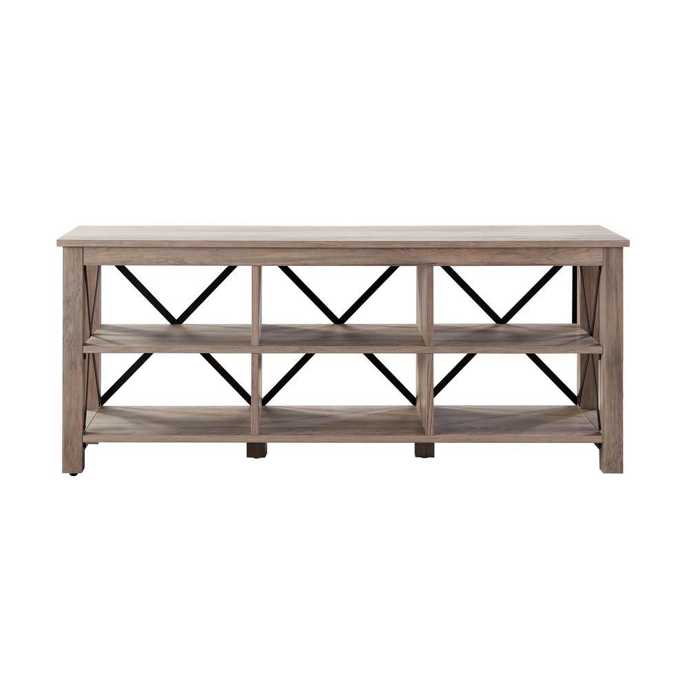 Sawyer Rectangular TV Stand for TV's up to 65" in Gray Oak. Picture 3