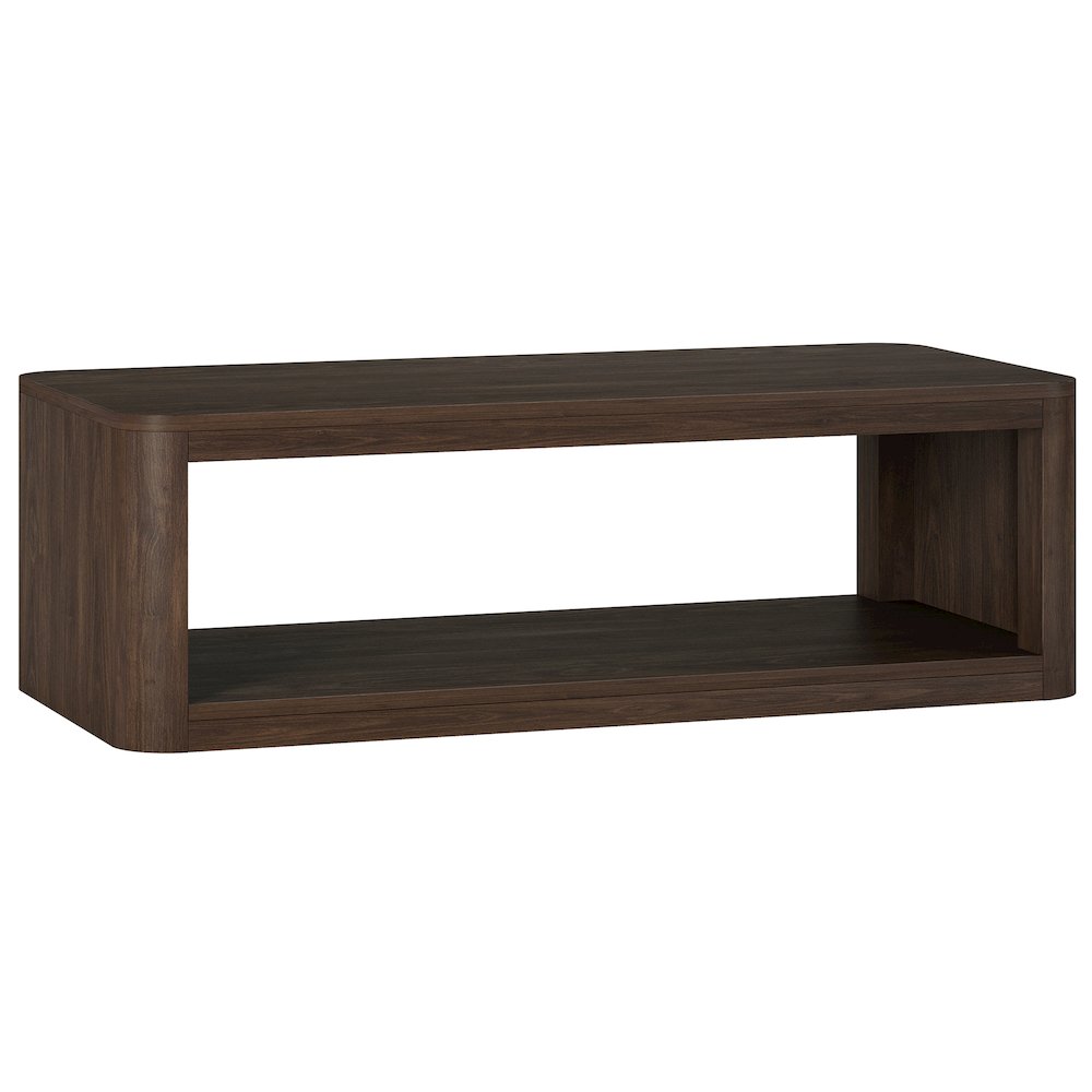 Kellan 47" Wide Rectangular Coffee Table in Alder Brown. Picture 1