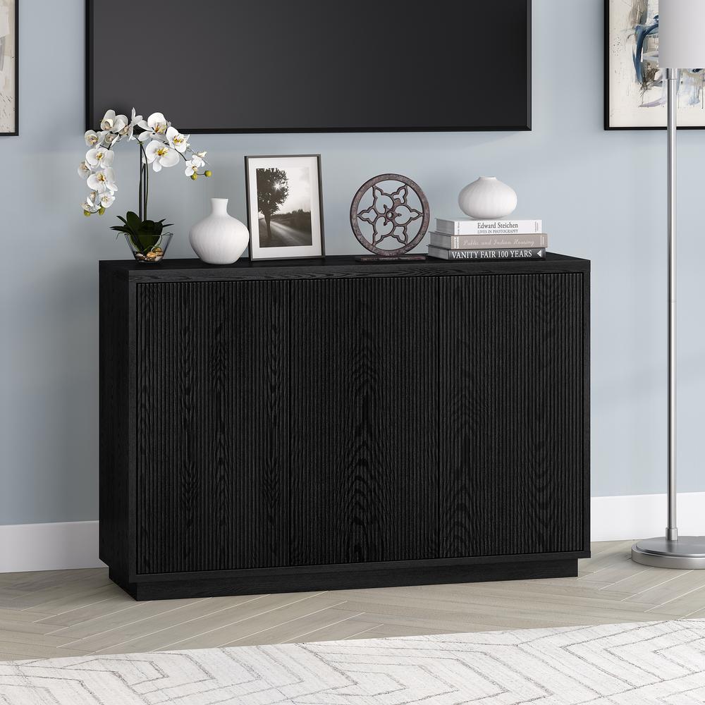 Alston 48" Wide Rectangular Buffet Table in Black Grain. Picture 4