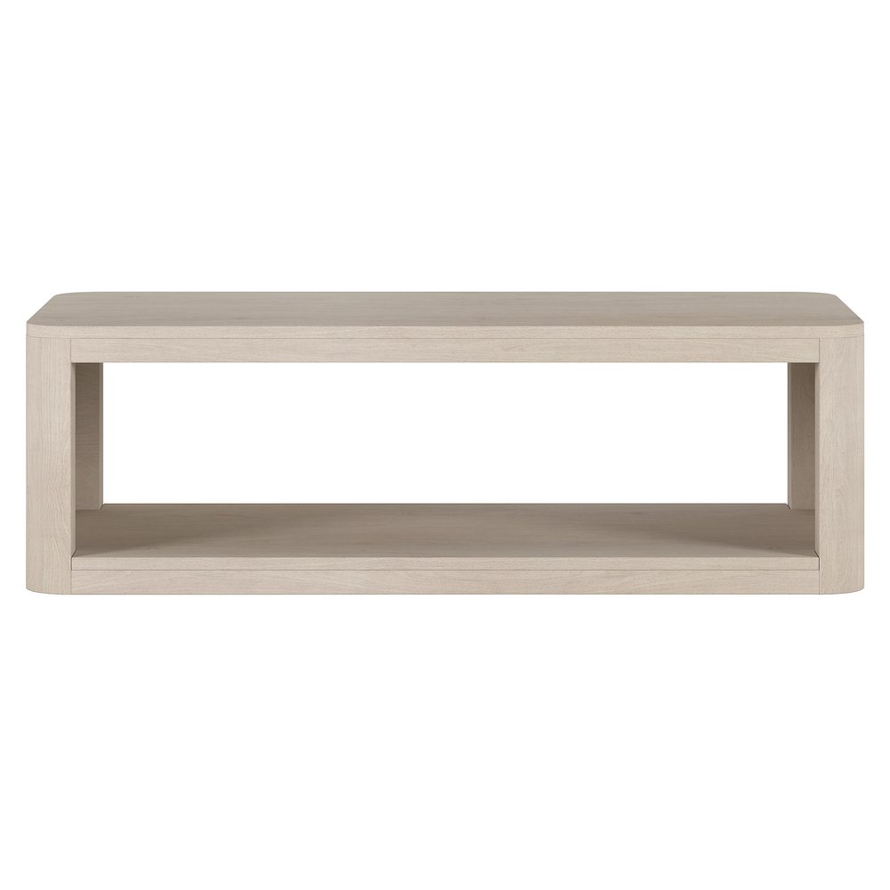 Kellan 47" Wide Rectangular Coffee Table in Alder White. Picture 2