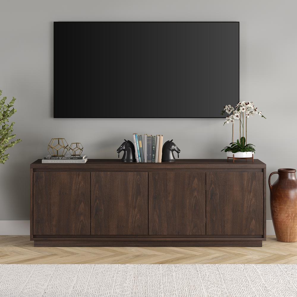 Presque Rectangular TV Stand for TV's up to 75" in Alder Brown. Picture 2