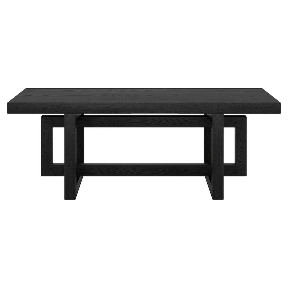 Breslow 47" Wide Rectangular Coffee Table in Black Grain. Picture 2