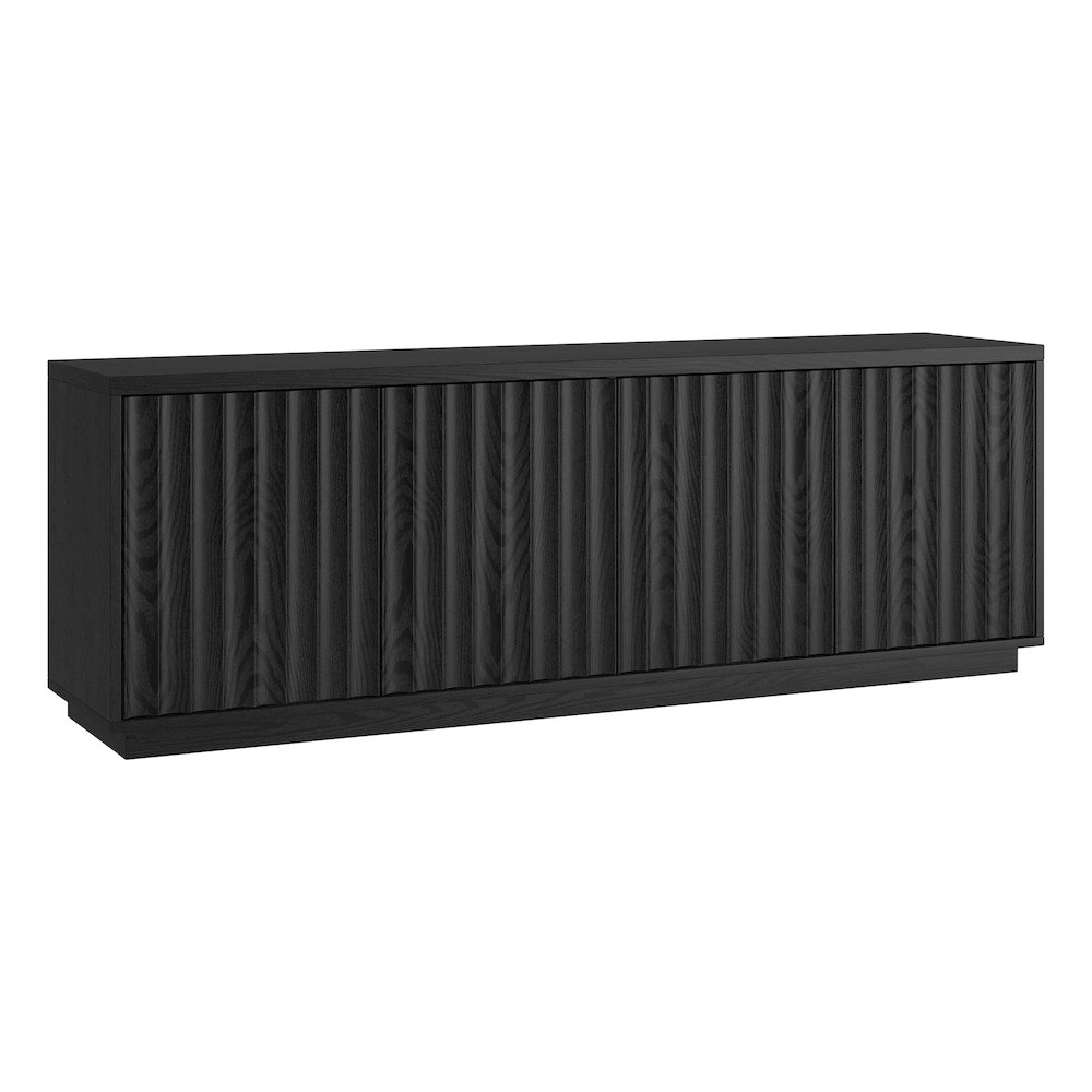 Bourne Rectangular Fluted TV Stand for TV's up to 75" in Black Grain. Picture 1
