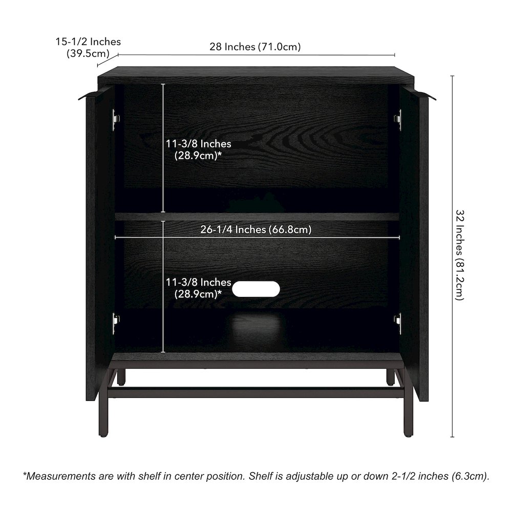 Montello 28" Wide Rectangular Accent Cabinet in Black Grain. Picture 5