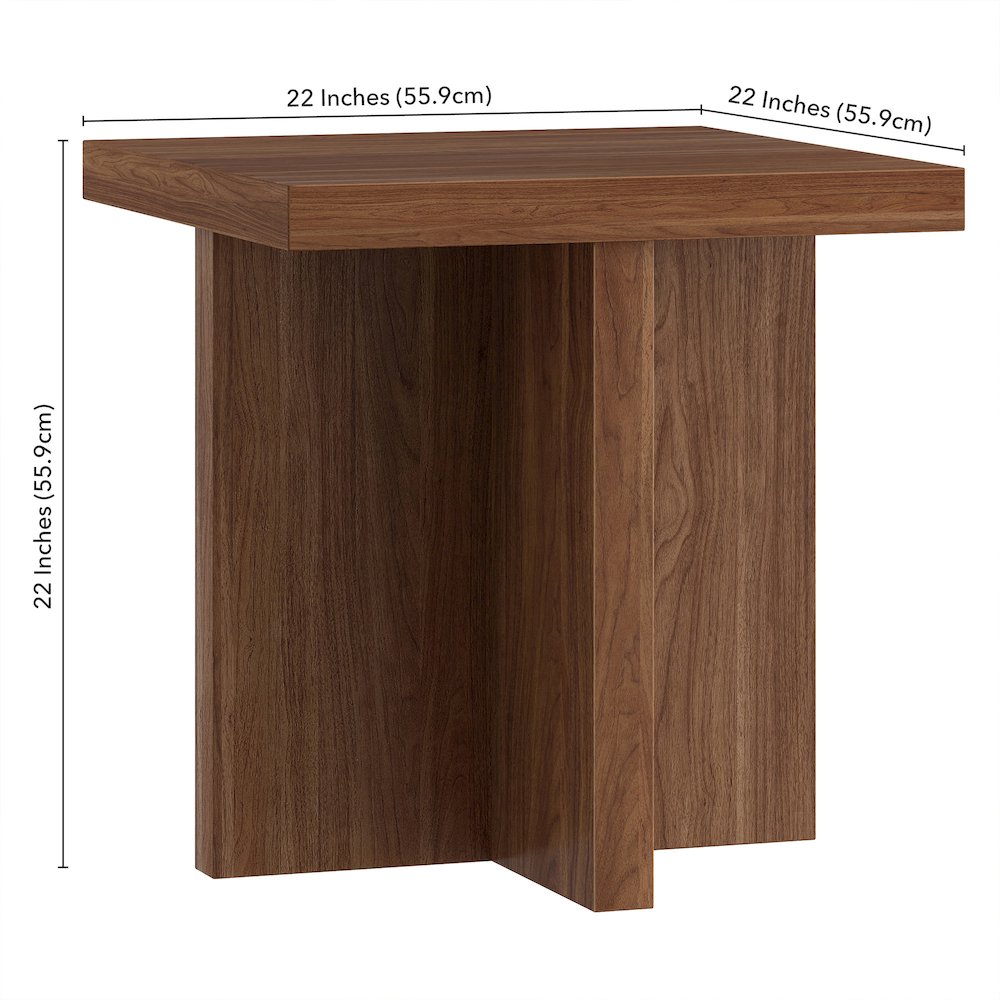 Henn&Hart 22" Scandinavian Wooden Square End Table, Side Table, Nightstand with. Picture 5