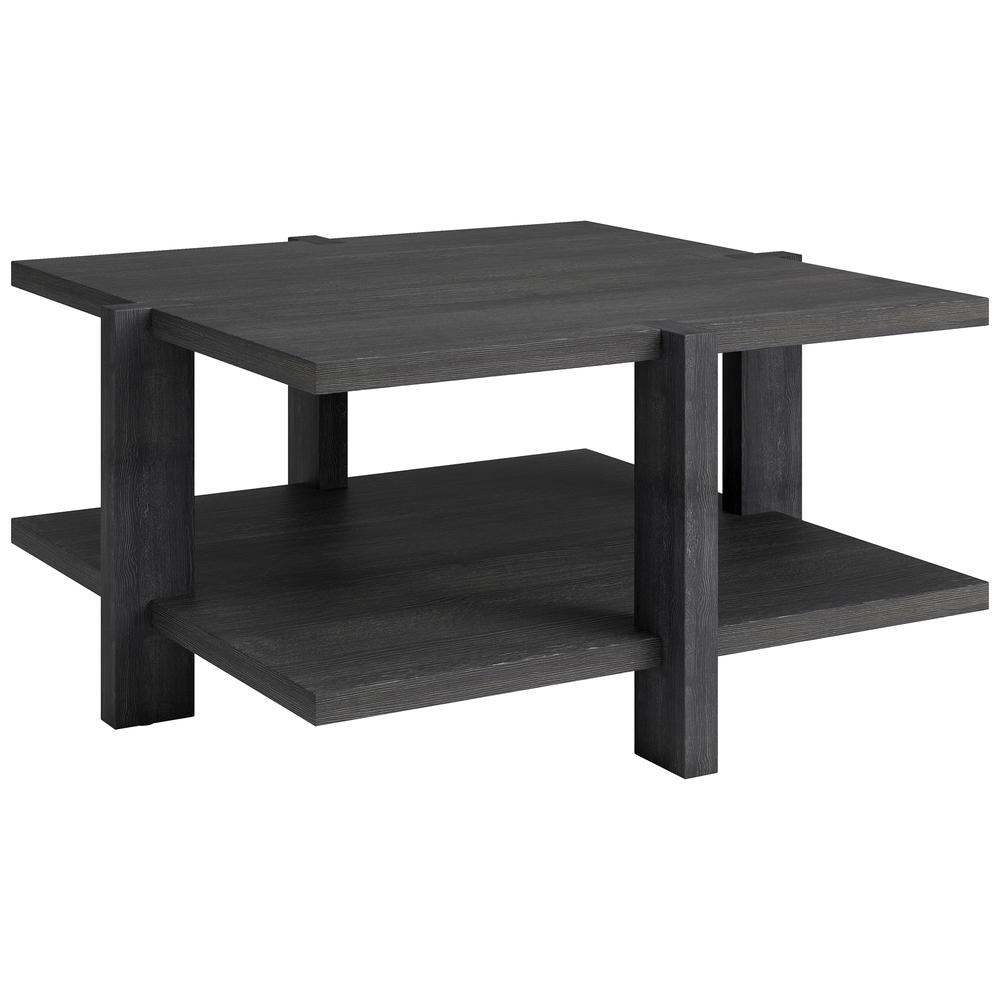 Ingrid 35" Wide Square Coffee Table in Charcoal Gray. Picture 1