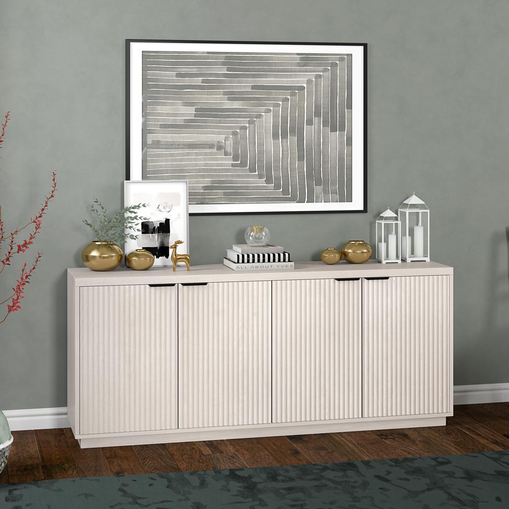 Mansfield 68" Wide Rectangular Buffet Table in Alder White. Picture 3