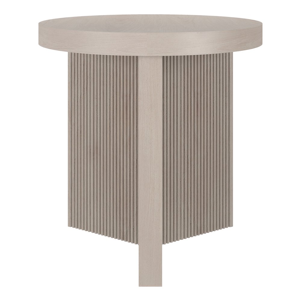 Holm 22" Wide Round Side Table in Alder White. Picture 2