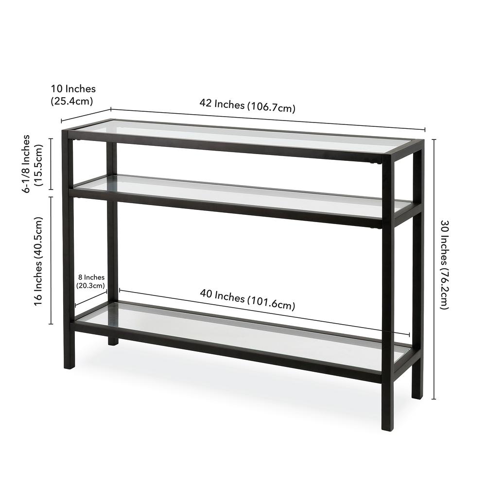 Sivil 42'' Wide Rectangular Console Table in Blackened Bronze. Picture 5