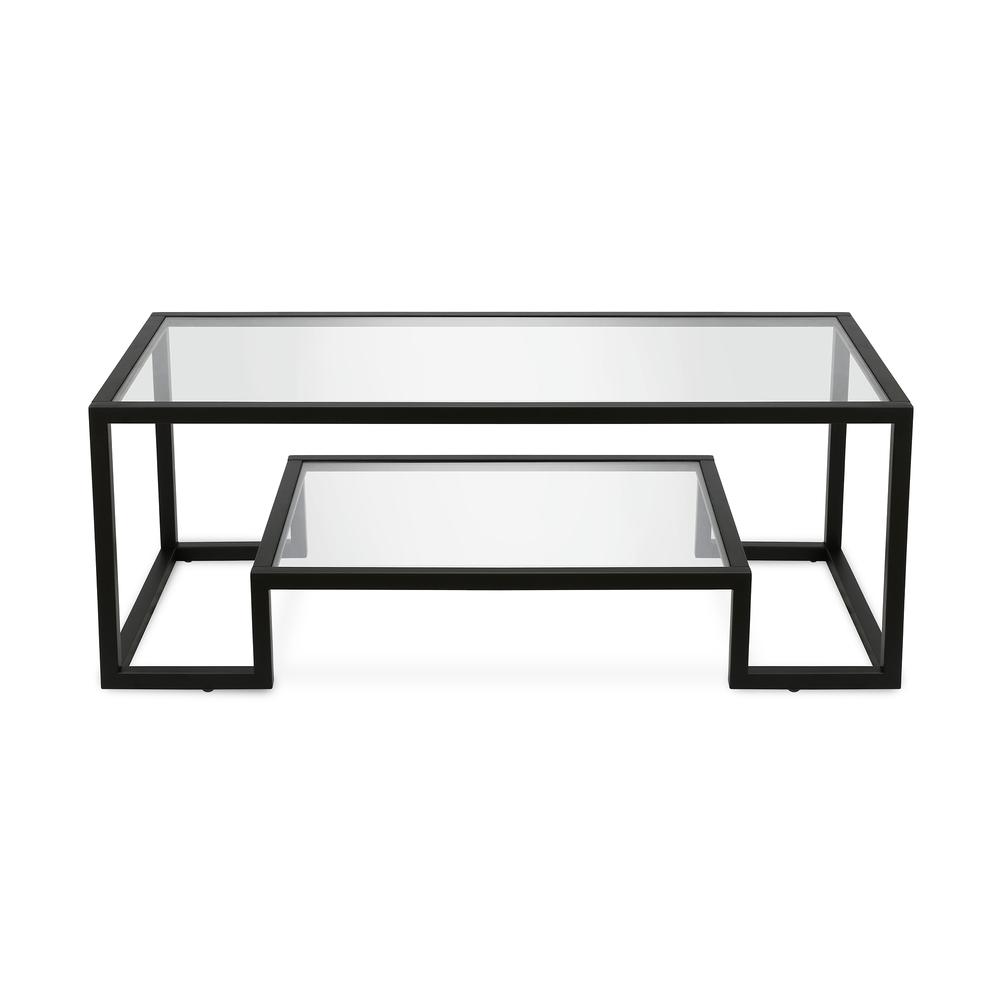 Athena 45'' Wide Rectangular Coffee Table in Blackened Bronze. Picture 3