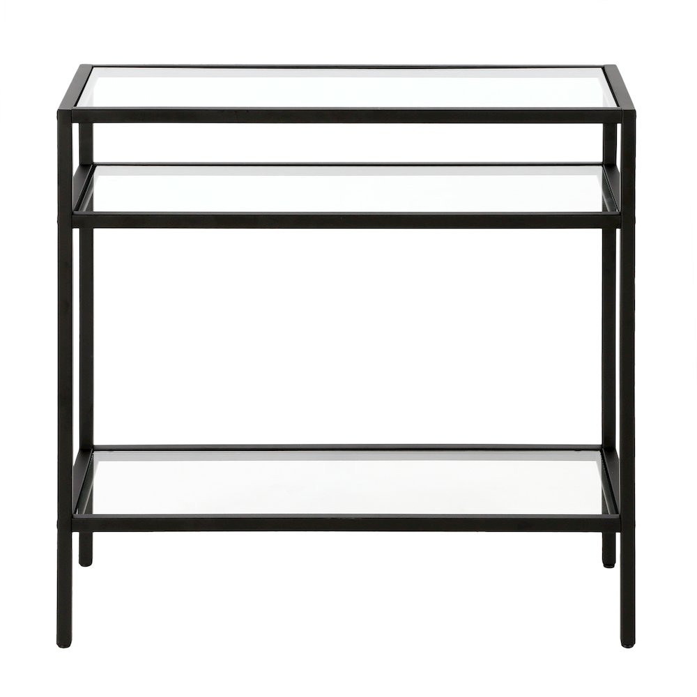 Henn&Hart 24" Modern Rectangular End Table, Side Table with Open Display Glass. Picture 3