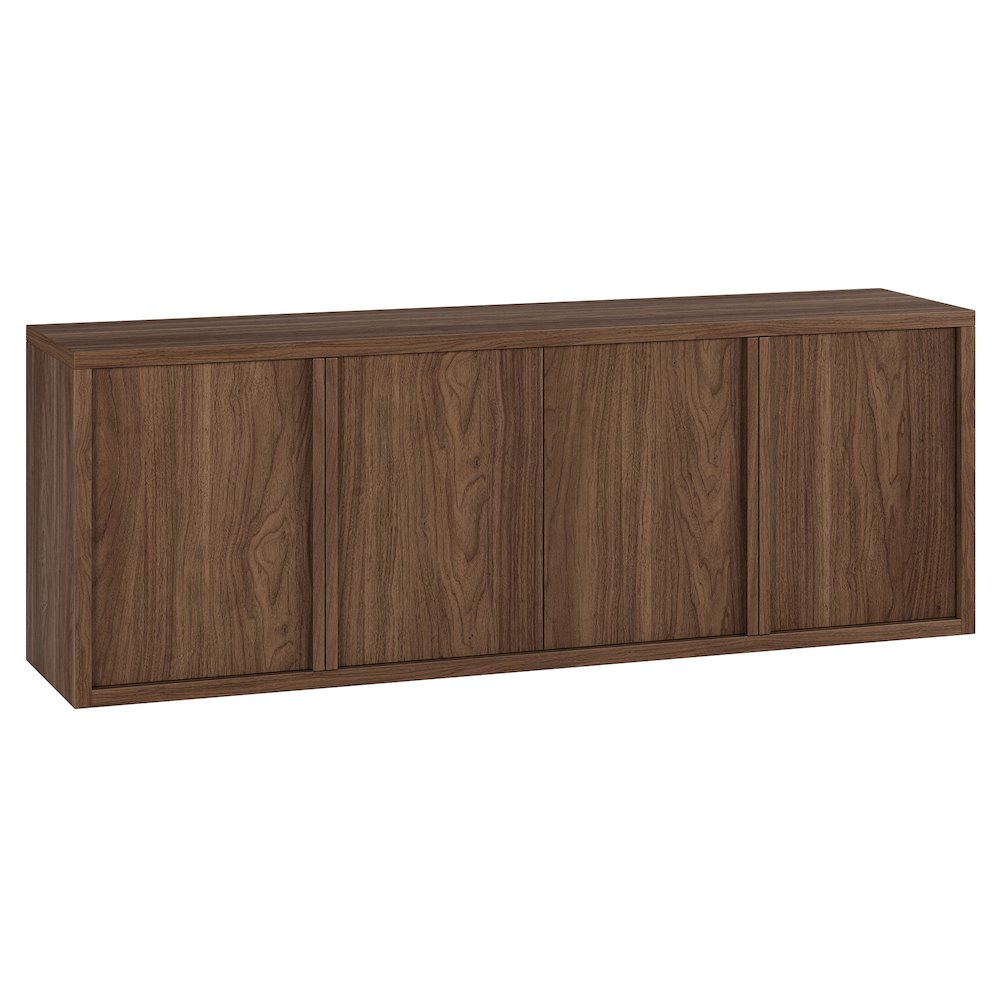 Savin Rectangular TV Stand for TV's up to 75" in Satin Walnut. Picture 1