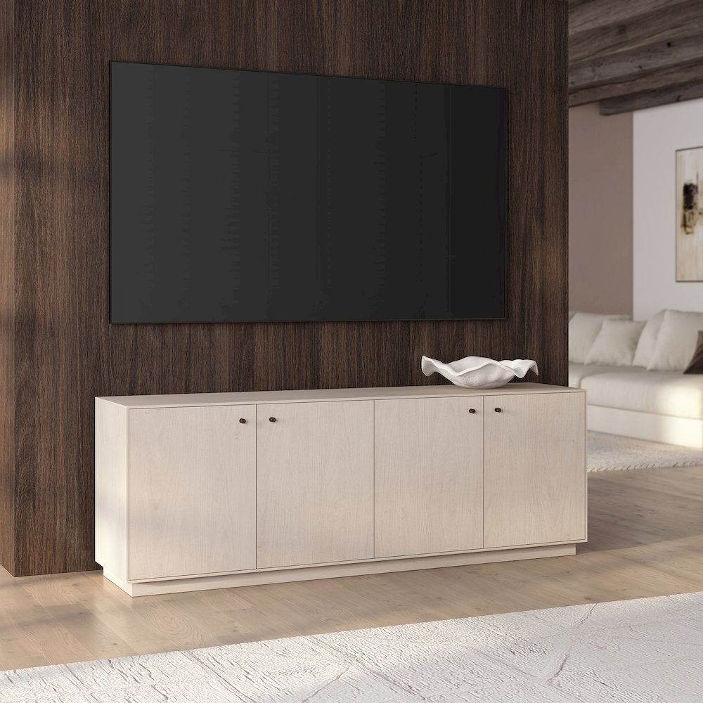 Lillian Rectangular TV Stand for TV's up to 75" in Alder White. Picture 5