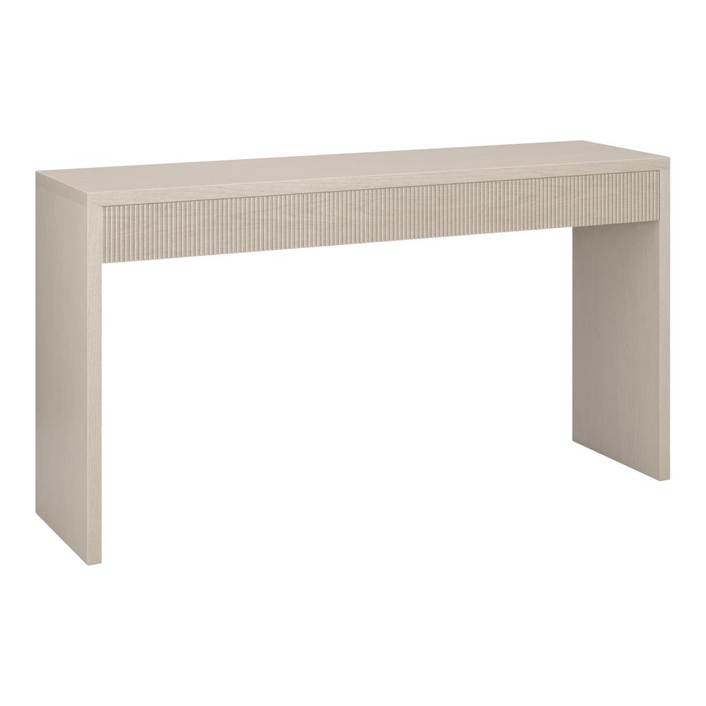 Lawrence 55" Wide Rectangular Console Table in Alder White. Picture 1