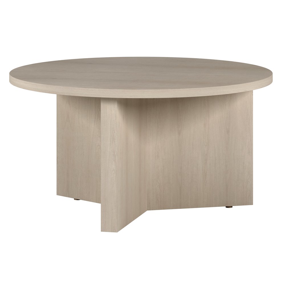 Henn&Hart 32" Round Pedestal Coffee Table for Living Room, Family Room, Office. Picture 4