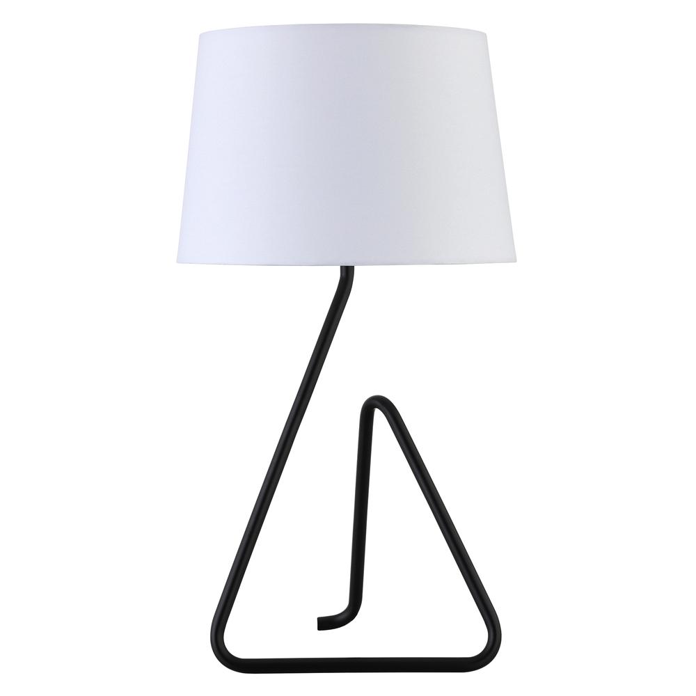 Cora 22" Metal Table Lamp with Fabric Shade in Blackened Bronze. Picture 1