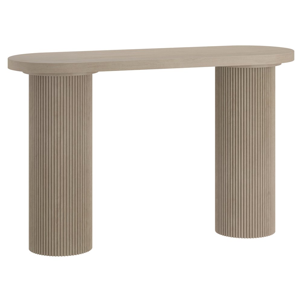 Henn&Hart 55" Wooden Rectangular Fluted Console Table, Ribbed Entryway Table. Picture 1