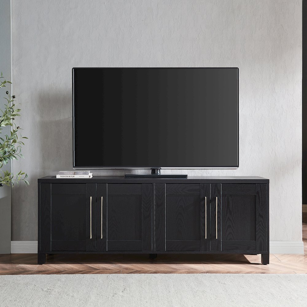 Henn&Hart TV Stand for TVs up to 75" with 2 Concealed Storage Cabinets with an. Picture 4