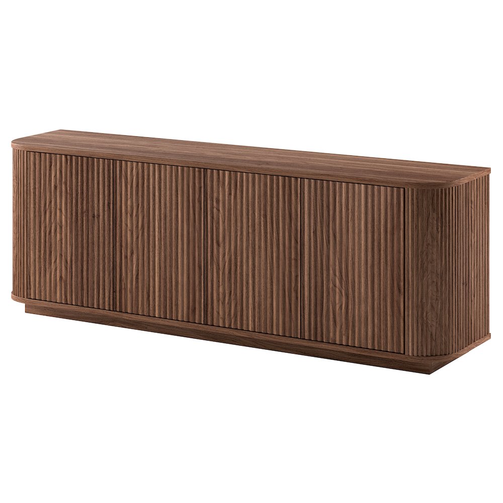 Henn&Hart TV Stand for TVs up to 75'' with 2 Ribbed Storage Cabinets with an. Picture 4