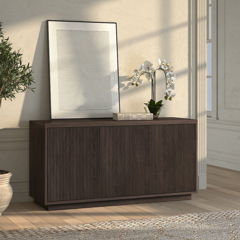 Hanson Rectangular TV Stand for TV's up to 50" in Alder Brown. Picture 5