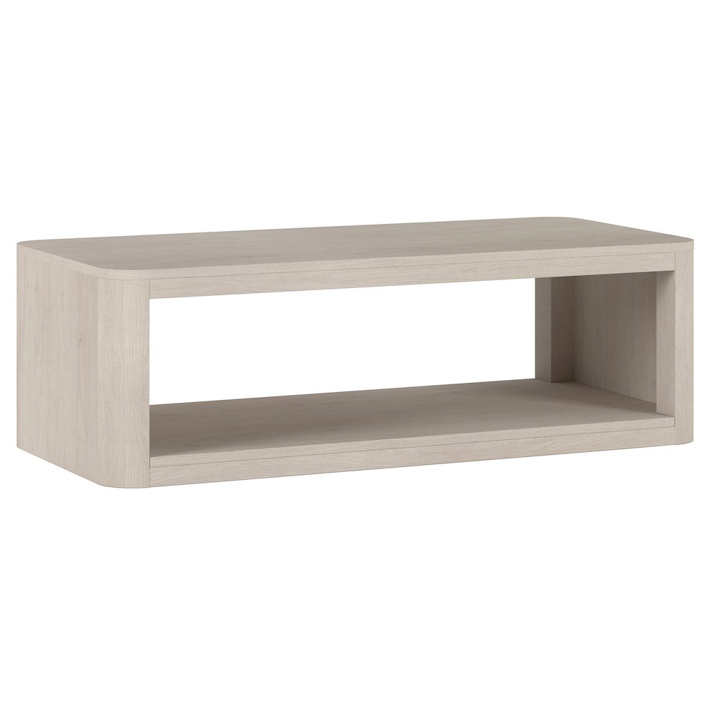Kellan 47" Wide Rectangular Coffee Table in Alder White. Picture 1
