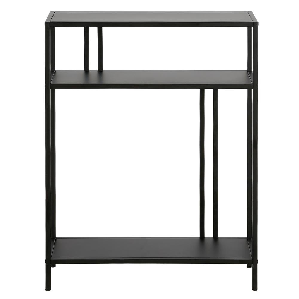 Cortland 22'' Wide Rectangular Console Table with Metal Shelves in Blackened Bronze. Picture 3