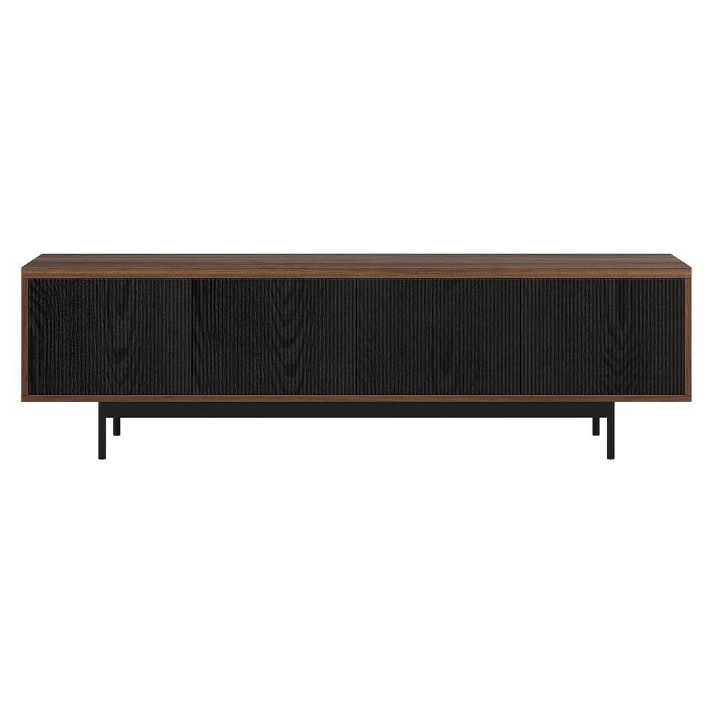 Whitman Rectangular TV Stand for TV's up to 75" in Satin Walnut/Black Grain. Picture 2