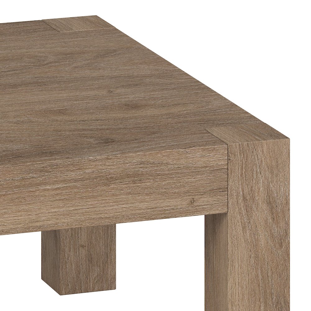 34" Square Coffee Table with Wood Top, Weathered Gray. Picture 9