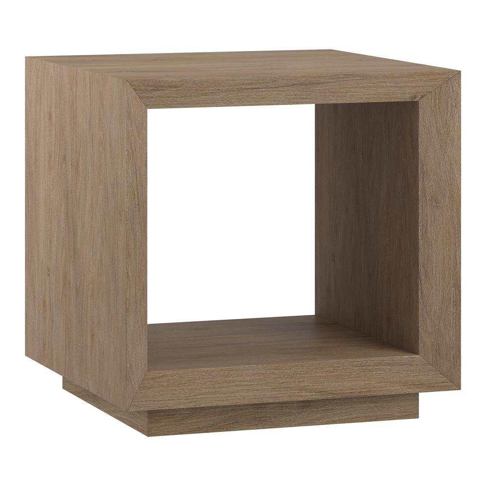 Tannen 22" Wide Rectangular Side Table in Antiqued Gray Oak. Picture 1