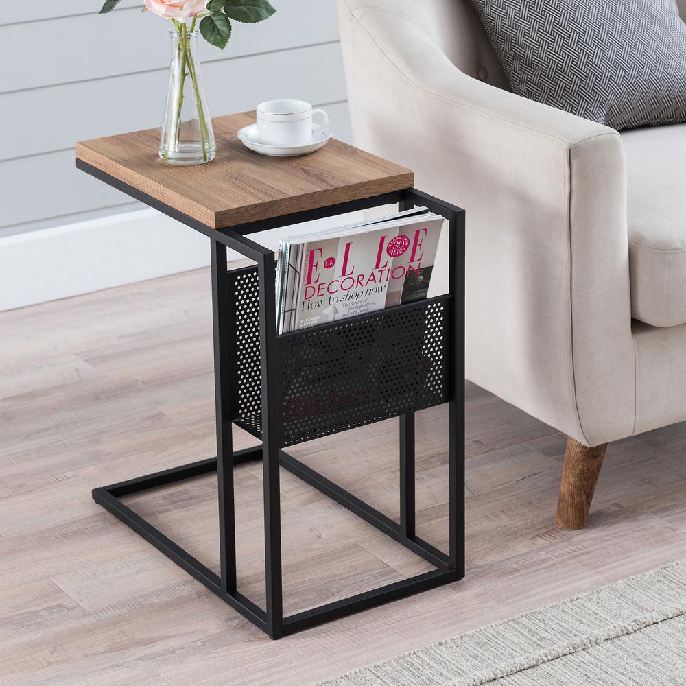Clyde 20'' Wide Rectangular Side Table in Blackened Bronze. Picture 2