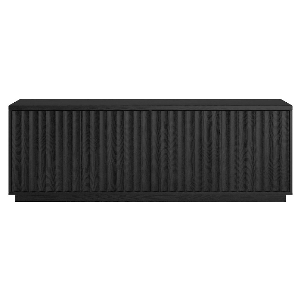 Bourne Rectangular Fluted TV Stand for TV's up to 75" in Black Grain. Picture 2