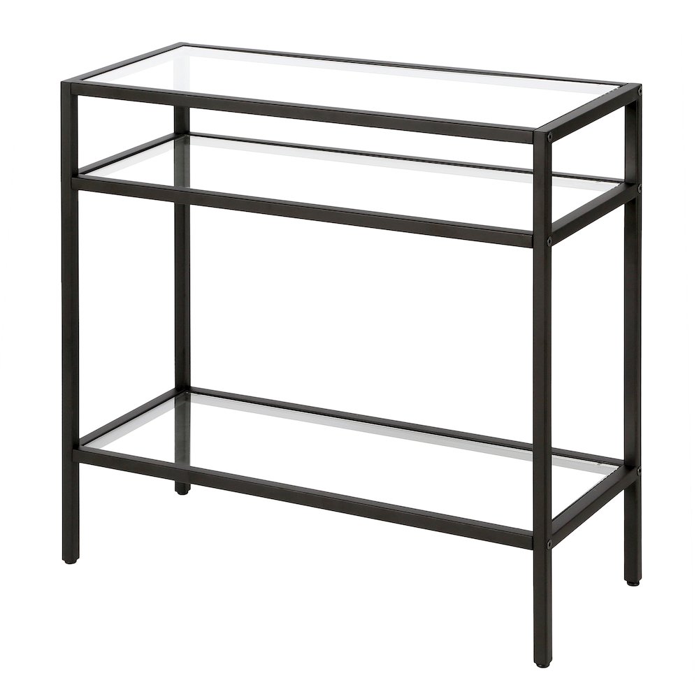 Henn&Hart 24" Modern Rectangular End Table, Side Table with Open Display Glass. Picture 4