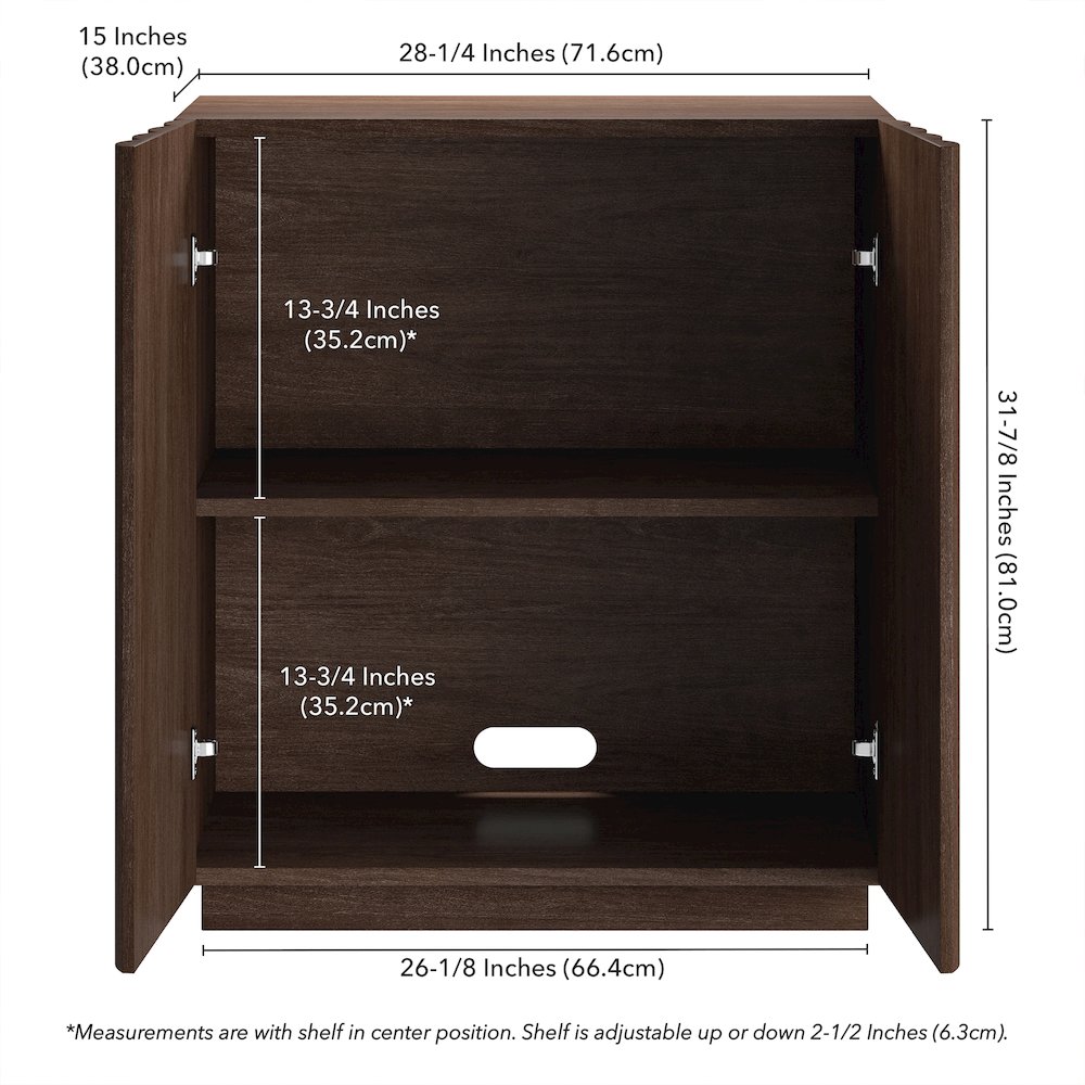 Henn&Hart 28'' Rectangular Fluted Accent Cabinet, Ribbed Sideboard Buffet. Picture 7